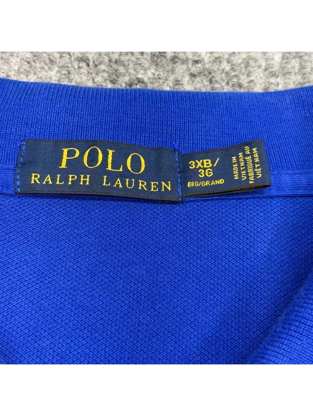 Polo Ralph Lauren Polo Shirt Mens Big 3XB Blue Big Pony 3 Patch Pique Casual
